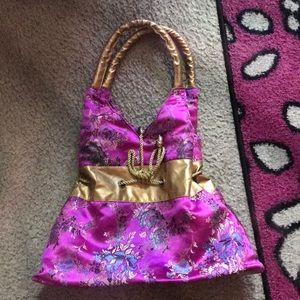 Satin japanese style handbag